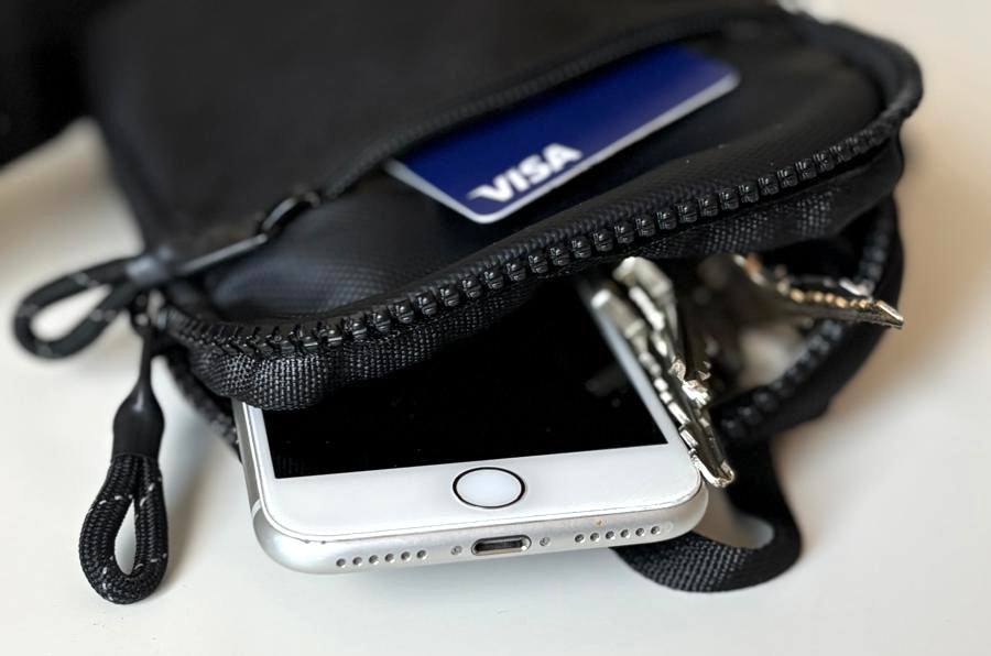 KEEPCLOSE – Umhängetasche für Wertsachen, RFID-geschützt, Grau